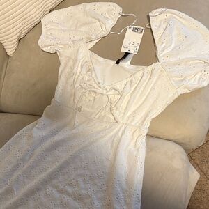 Elegant White Eyelet Dress